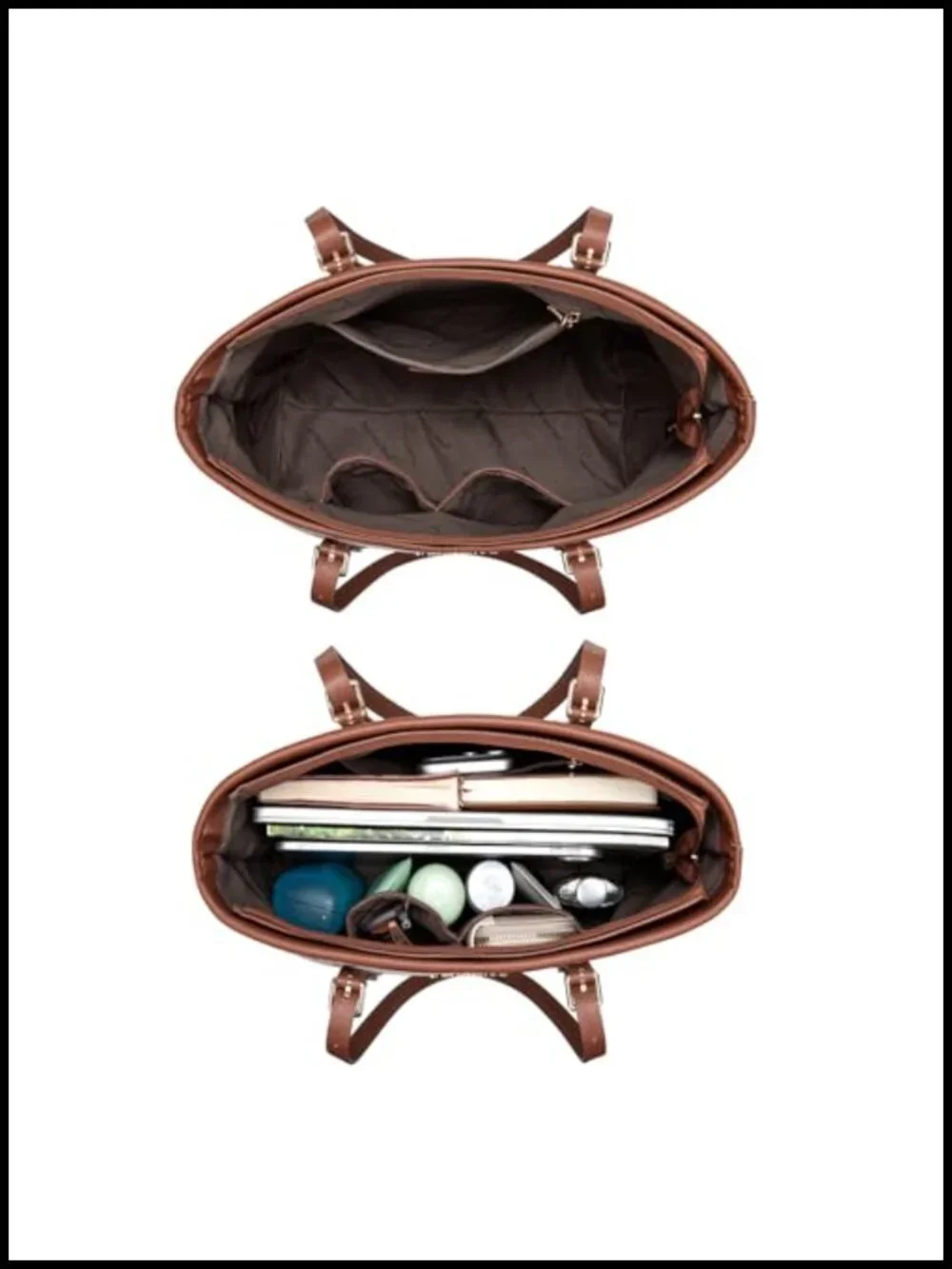 3-Piece Handbag Set Tote Crossbody Wallet Faux Leather Work Laptop Bag